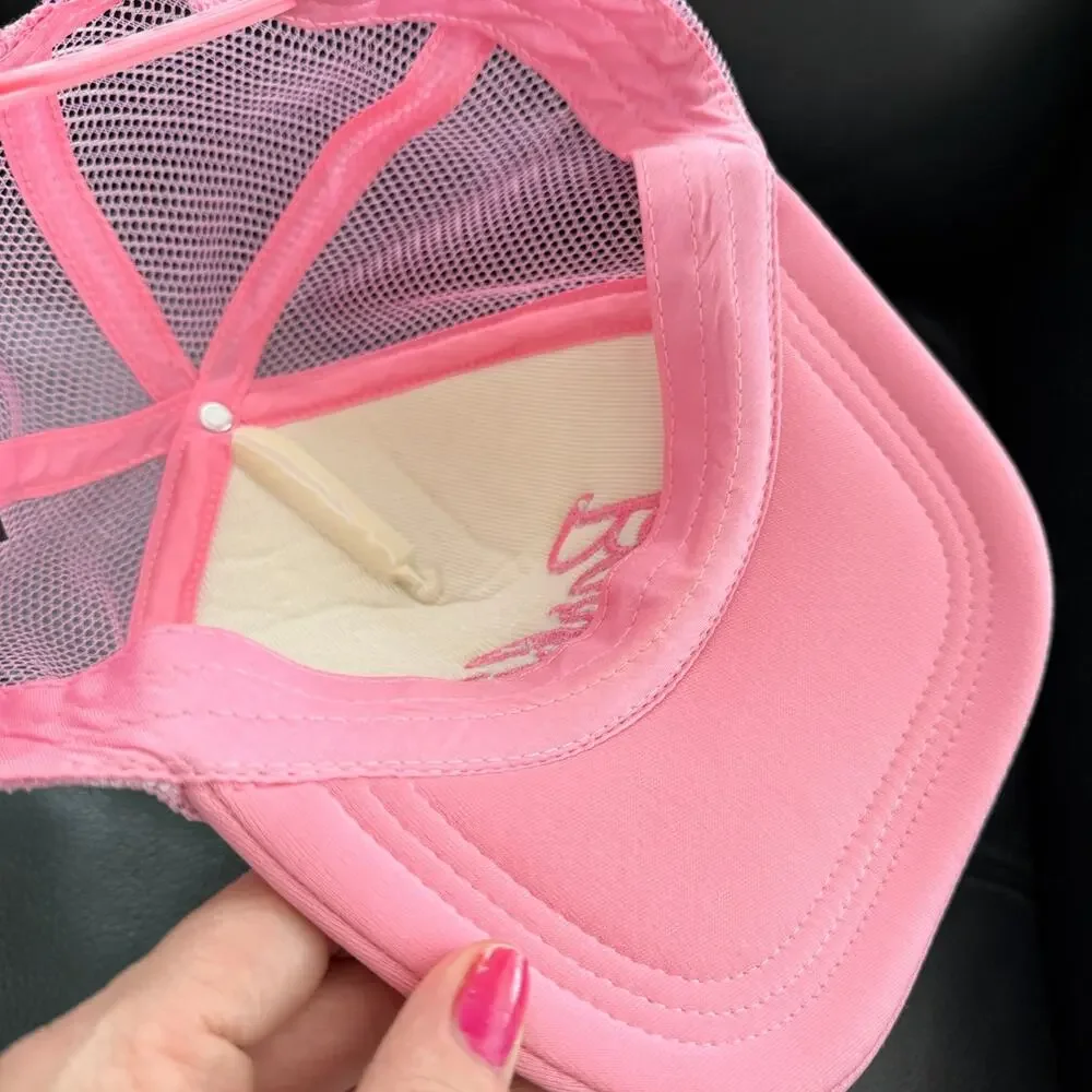 Barbie Trucker Hat Mesh Back Pink & White Adult Size New